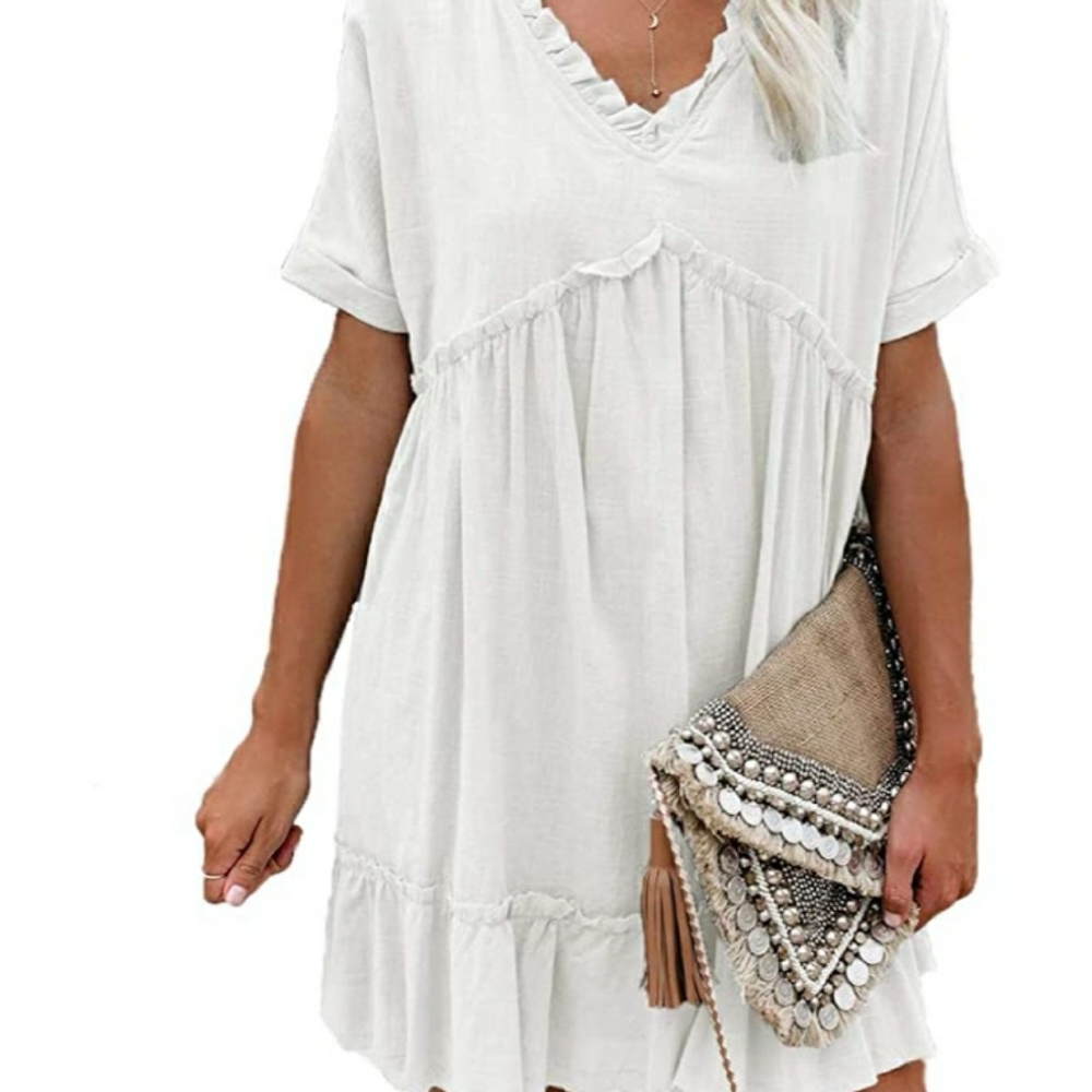 Tobrief white midi dress